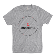 Young Once Circle Hourglass Cotton/Poly T-Shirt Heather Gray