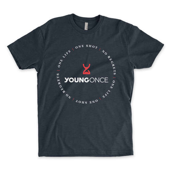 Young Once Circle Hourglass Cotton/Poly T-Shirt Midnight Navy