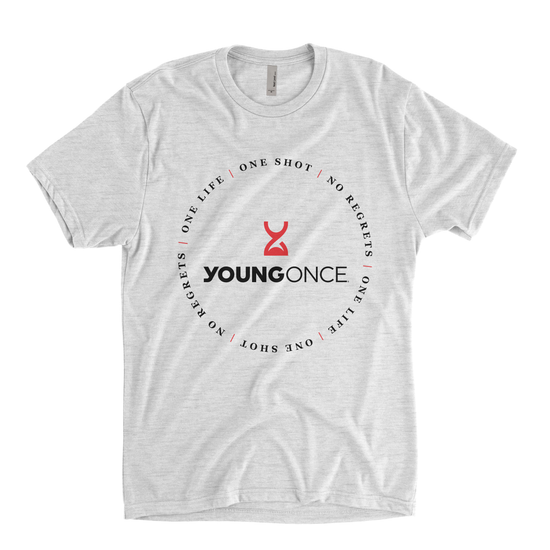 Young Once Circle Hourglass Tri-Blend T-Shirt Vintage White