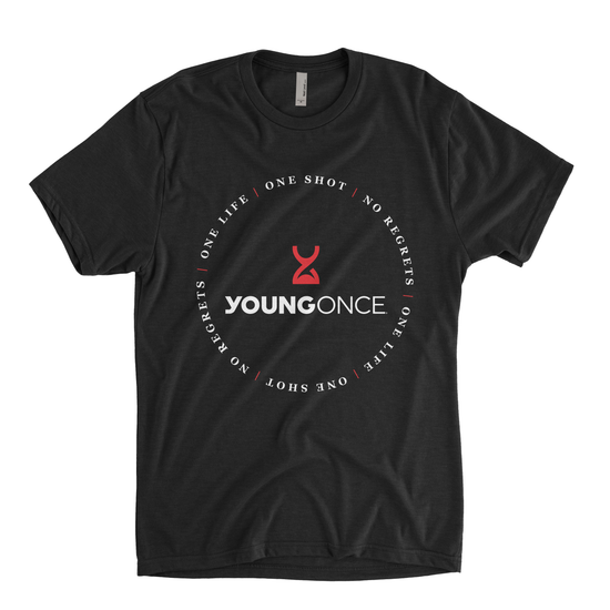 Young Once Circle Hourglass Tri-Blend T-Shirt Vintage Black