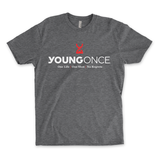 Young Once Hourglass Tri-Blend T-Shirt Heather Gray 