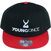 Young Once Embroidered Snapback Hat Red-Black front view